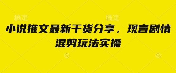小说推文最新干货分享，现言剧情混剪玩法实操 图1