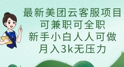 最新美团云客服项目，可兼职可全职，新手小白人人可做，月入3k无压力 图1