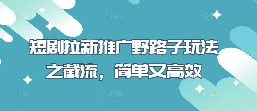 短剧拉新推广野路子玩法之截流，简单又高效 图1