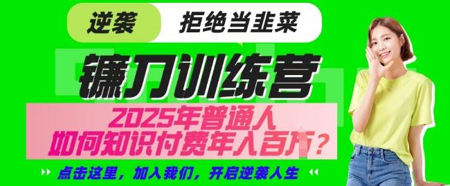 【网创项目终点站-镰刀训练营超级IP合伙人】25年普通人如何通过知识付费实现逆袭【揭秘】 图1