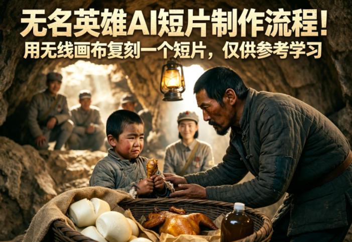 无名英雄AI短片制作流程！用无线画布复刻一个短片，仅供参考学习 图1