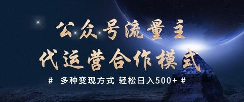公众号流量主代运营  多种变现方式 轻松日入5张【揭秘】 图1