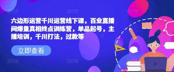 六边形运营千川运营线下课,百业直播间爆量真相终点训练营,单品起号,主播培训,千川打法,过款等 图1