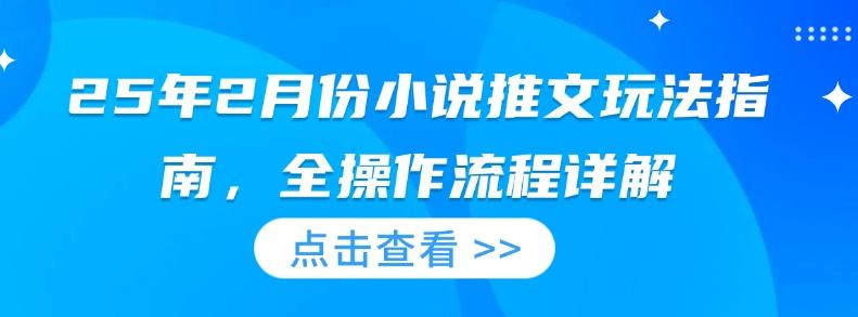 25年2月份小说推文玩法指南，全操作流程详解 图1