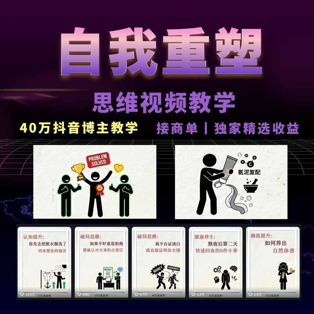 40w博主自我重塑AI思维动画教程,视频剪辑+抠图+音频+封面制作,接商单+独家精选收益 图2