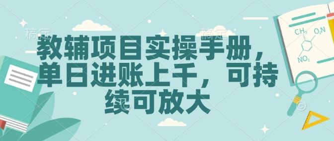 教辅项目实操手册,单日进账上千,可持续可放大 图1