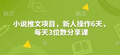 小说推文项目,新人操作6天,每天3位数分享课 图1