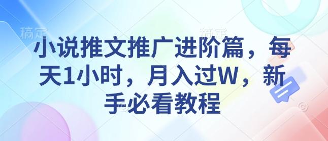 小说推文推广进阶篇，每天1小时，月入过W，新手必看教程 图1