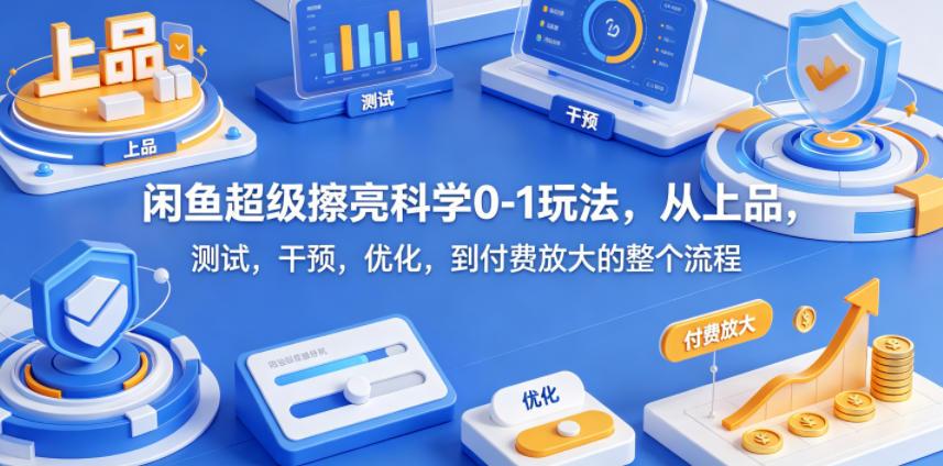闲鱼超级擦亮科学0-1玩法，从上品，测试，干预，优化，到付费放大的整个流程 图1