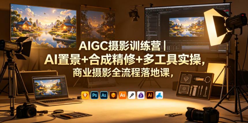 AIGC摄影训练营｜AI置景+合成精修+多工具实操，商业摄影全流程落地课 图1