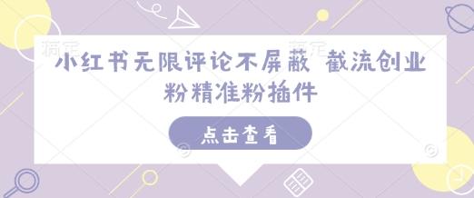 小红书无限评论不屏蔽 截流创业粉精准粉插件 图1