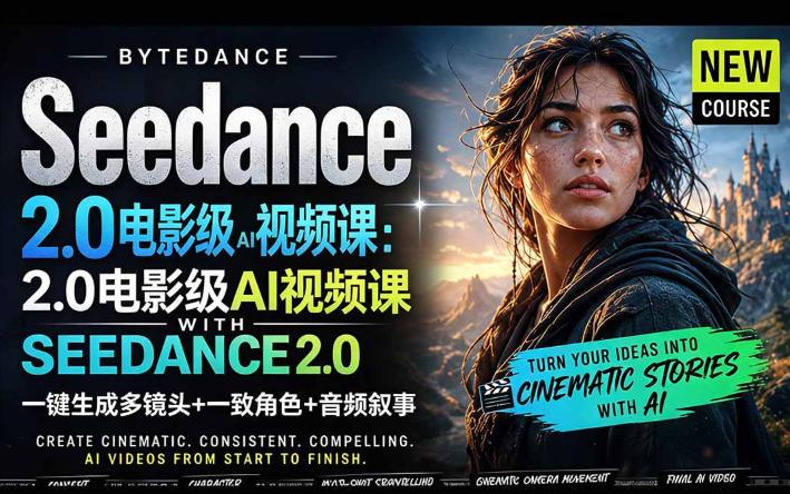 字节跳动的Seedance 2.0 AI电影视频生成制作教程，一键生成多镜头+一致角色+音频叙事-中英字幕 图1