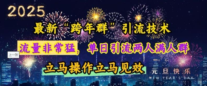 最新“跨年群”引流，流量非常猛，单日引流两人满人群，立马操作立马见效【揭秘】 图1