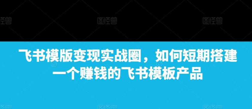 飞书模版变现实战圈,如何短期搭建一个赚钱的飞书模板产品 图1