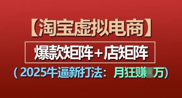 淘宝虚拟电商，2025牛逼新打法：爆款矩阵+店矩阵，月入过万 图1