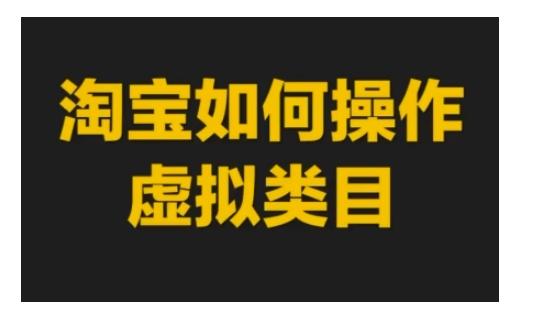 淘宝如何操作虚拟类目,淘宝虚拟类目玩法实操教程 图1