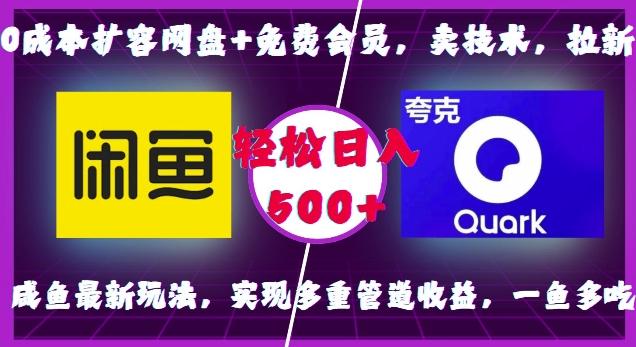 0成本扩容网盘+免费会员,卖技术,拉新,咸鱼最新玩法,实现多重管道收益,一鱼多吃,轻松日入500+ 图1