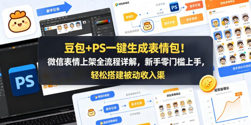 豆包+PS一键生成表情包!微信表情上架全流程详解,新手零门槛上手,轻松搭建被动收入渠道 图1