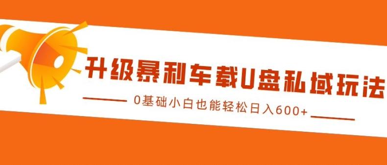 升级暴利车载U盘私域玩法，0基础小白也能轻松日入多张【揭秘】 图1