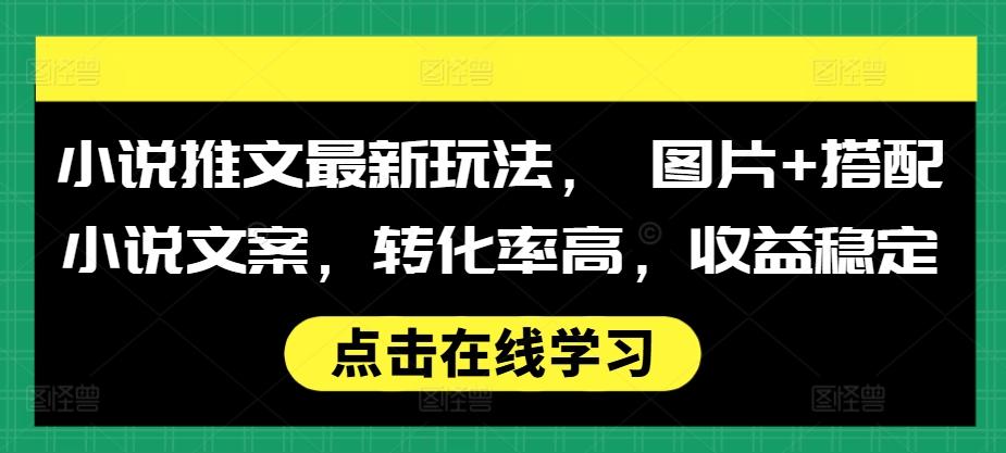 小说推文最新玩法， 图片+搭配小说文案，转化率高，收益稳定 图1