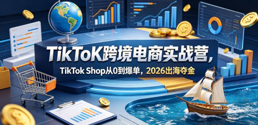 TikToK跨境电商实战营，TikTok Shop从0到爆单，2026出海夺金 图1