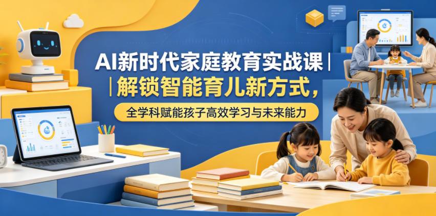 AI新时代家庭教育实战课|解锁智能育儿新方式,全学科赋能孩子高效学习与未来能力 图1