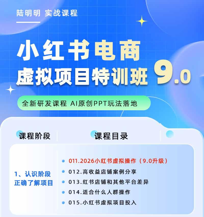 小红书虚拟项目特训班9.0,全面拥抱AI,批量产出原创PPT货源,单品/单店纯利润几万到几十W 图1