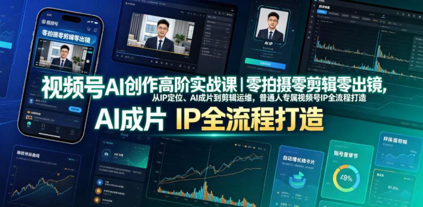 视频号AI创作高阶实战课｜零拍摄零剪辑零出镜，从IP定位、AI成片到剪辑运维，普通人专属视频号IP全流程打造 图1