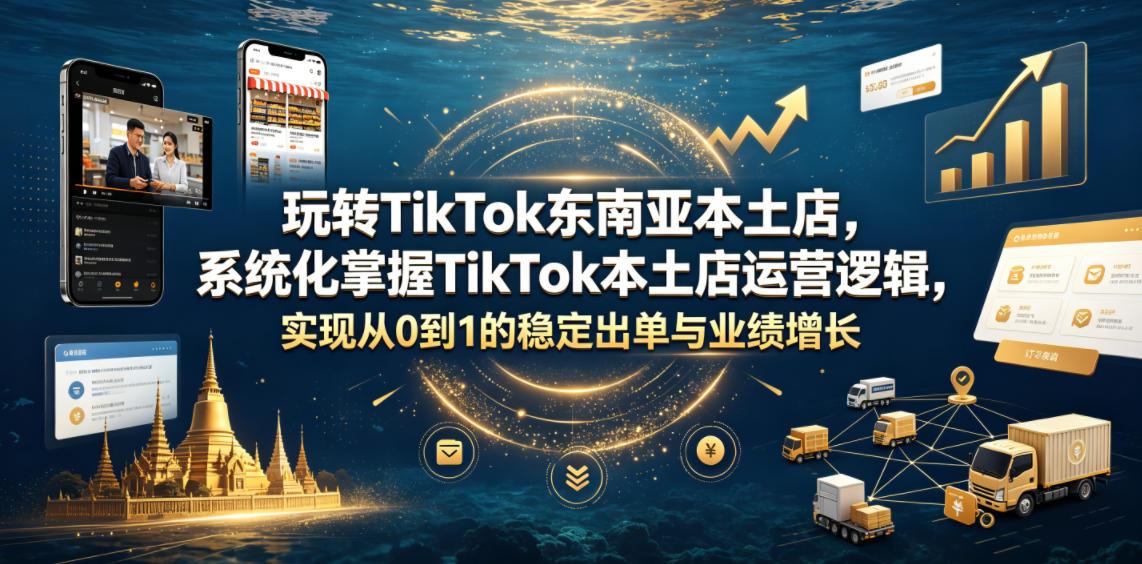 玩转TikTok东南亚本土店,系统化掌握TikTok本土店运营逻辑,实现从0到1的稳定出单与业绩增长 图1