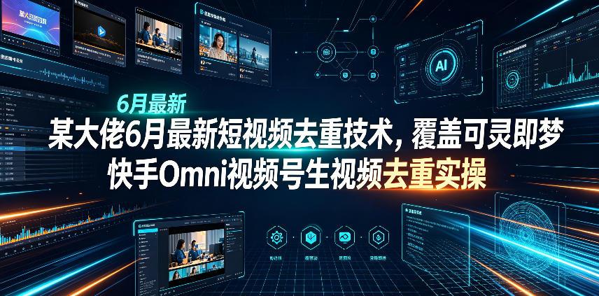 某大佬6月最新短视频去重技术，覆盖可灵即梦快手Omni视频号生视频去重实操 图1