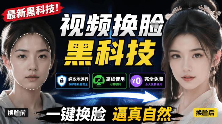 AI人工智能如此夸张?一键视频换Lian黑科技,纯本地离线运行,本地视频换Lian娱乐工具,AI FaceSwap 图1
