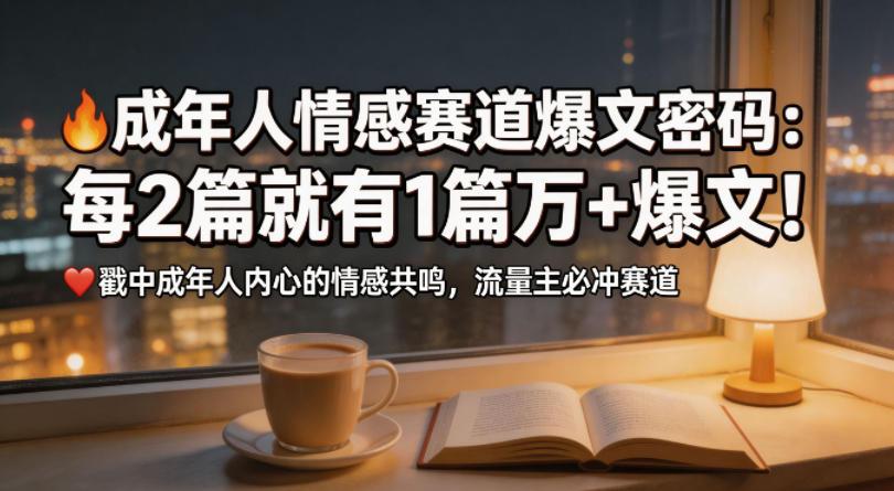 公众号流量主成年人情感心理赛道，流量最大，受众最广的主流赛道之一，平均每2篇就有1篇万爆文章 图1