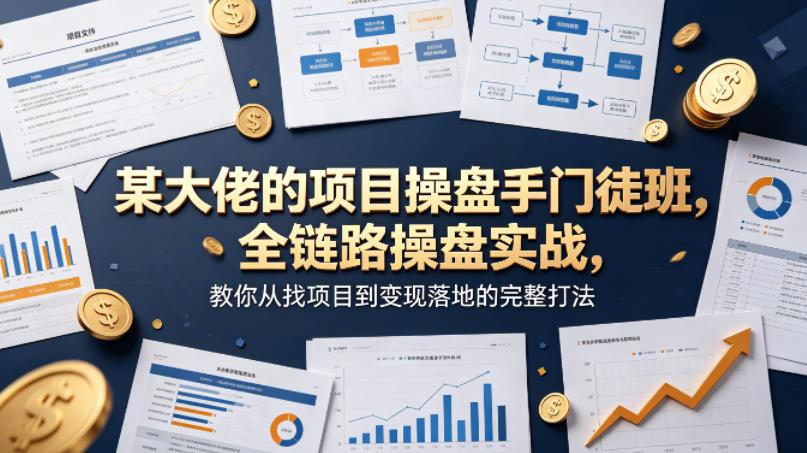 某大佬的项目操盘手门徒班，全链路操盘实战，教你从找项目到变现落地的完整打法 图1