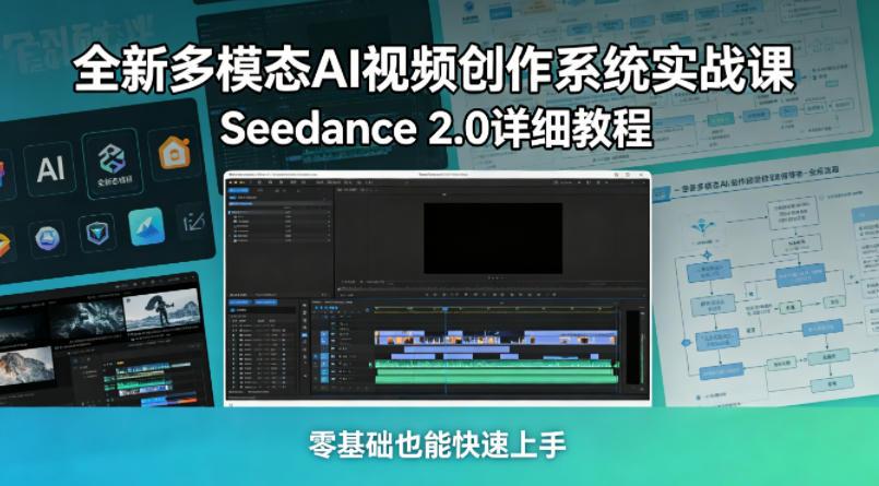 全新多模态AI视频创作系统实战课，Seedance 2.0详细教程，零基础也能快速上手 图1