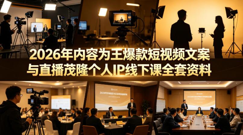 2026年内容为王爆款短视频文案与直播茂隆个人IP线下课全套资料(价值4980) 图1