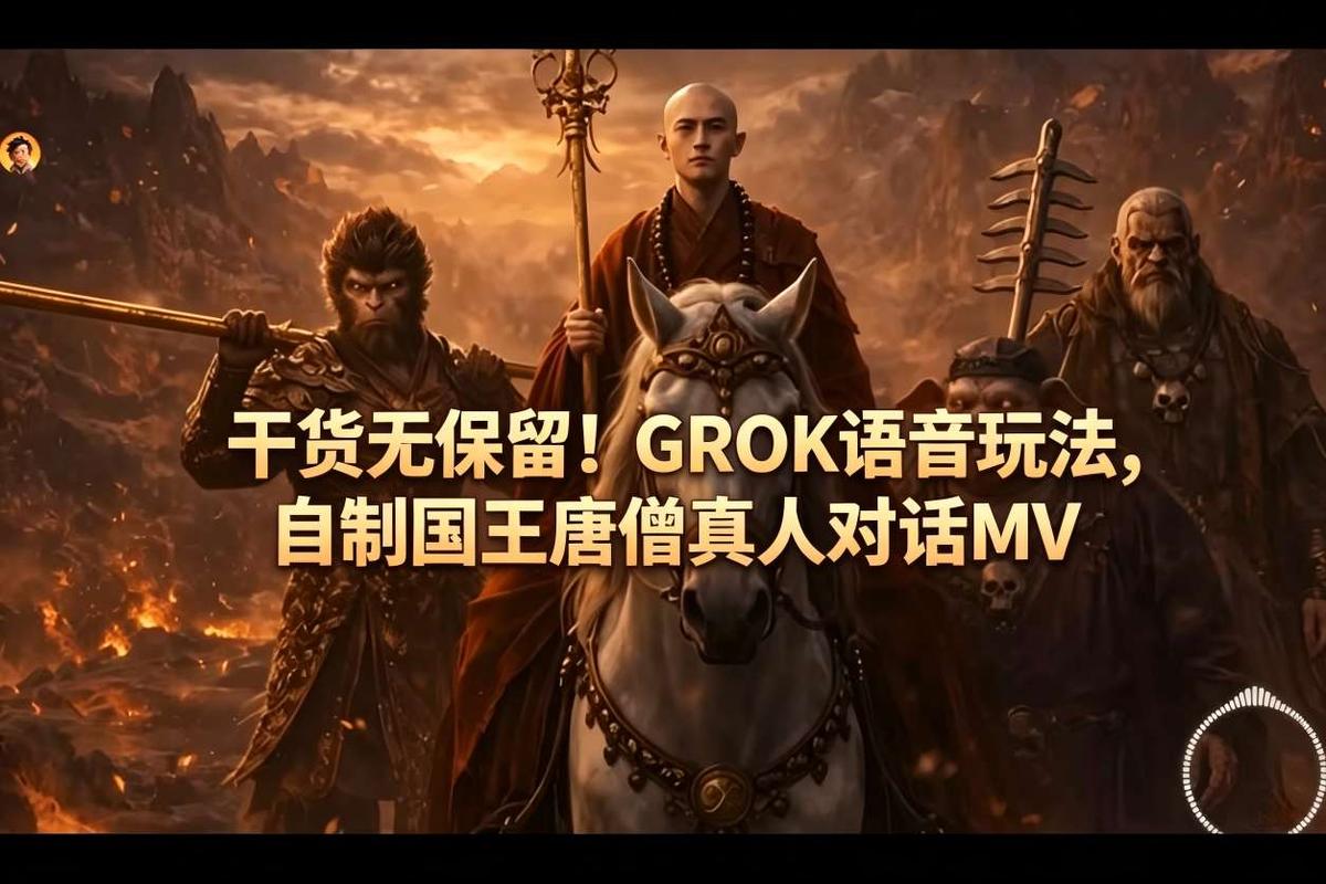 干货无保留！GROK语音玩法，自制国王唐僧真人对话MV 图1