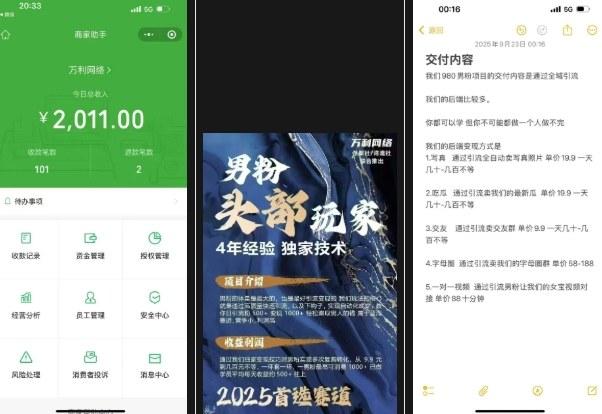 外面收费980全新男粉变现项目，竞争小，利润高，多种方式变现，独家技术 图2