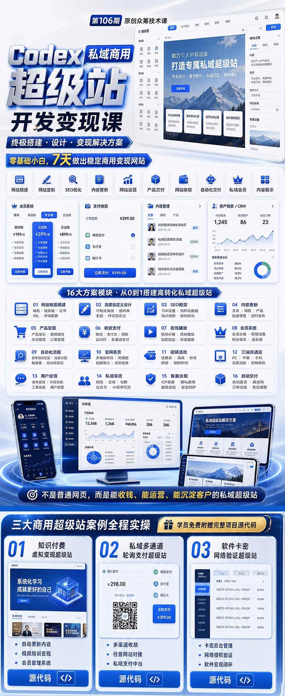 Codex私域商用超级站Ai开发变现课106期-更新:不是普通网站,而是能收钱,能运营,能沉淀客户的私域超级站 图2