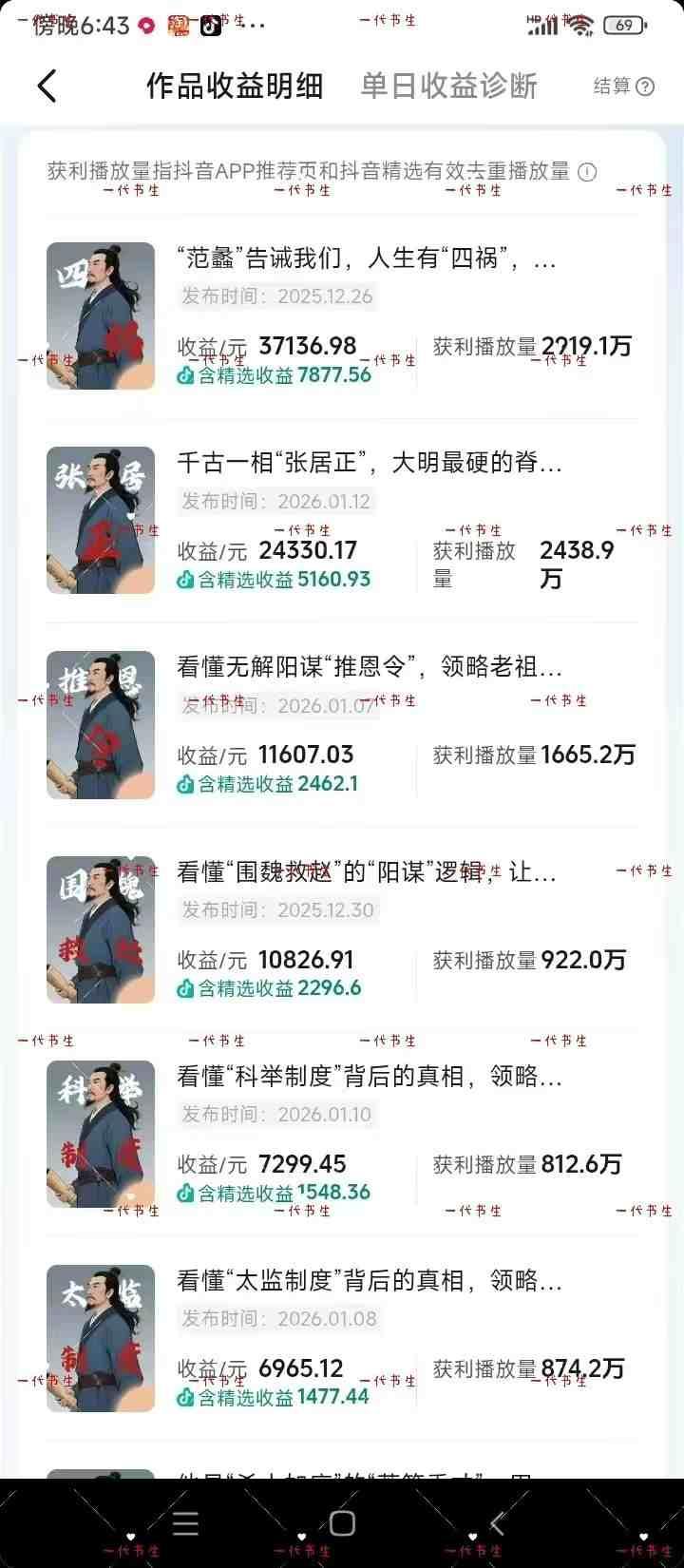 抖音300w粉丝博主的政史类科普视频教学，有大流量扶持，拿伙伴伙伴+精选独家双份收益 图2