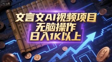 文言文AI视频项目，无脑操作，日入1K以上-三零资源
