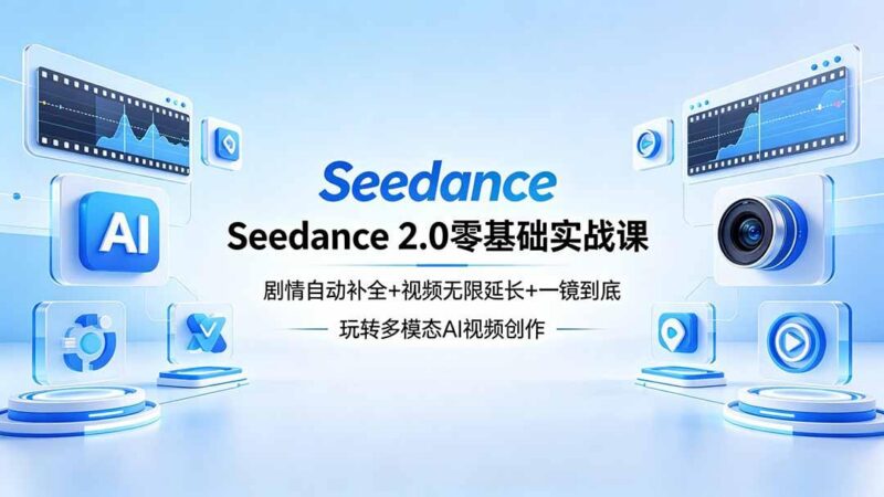 Seedance 2.0零基础实战课：剧情自动补全+视频无限延长+一镜到底：玩转多模态AI视频创作-三零资源