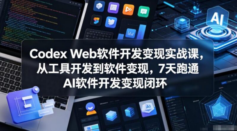 Codex Web软件开发变现实战课,从工具开发到软件变现,7天跑通AI软件开发变现闭环-三零资源