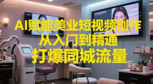 AI赋能美业短视频创作,从入门到精通,打爆同城流量,超级AI工具短视频实操落地-三零资源