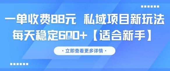 一单收费88元 私域项目新玩法 每天稳定6张+【适合新手】-三零资源