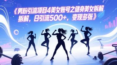 男粉引流项目4美女账号之健身美女拆解，日引流500+，变现多张-三零资源