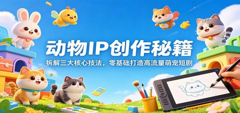 动物IP创作秘籍:拆解三大核心技法,零基础打造高流量萌宠短剧-三零资源