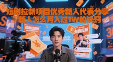 短剧拉新项目优秀新人代表分享新人怎么月入过1W的诀窍-三零资源
