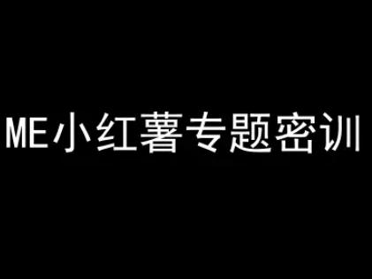 ME小红薯专题密训-小红书电商教程-三零资源