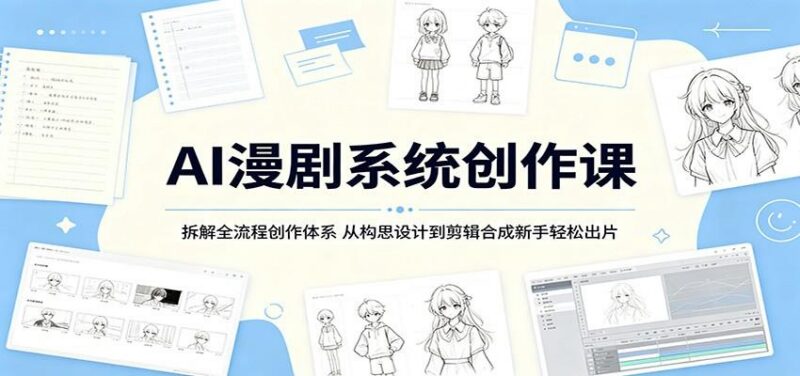 AI漫剧系统创作课:拆解全流程创作体系,从构思设计到剪辑合成新手轻松出片-三零资源