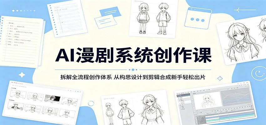 AI漫剧系统创作课:拆解全流程创作体系,从构思设计到剪辑合成新手轻松出片